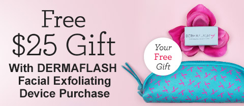 Receive a free 3-piece bonus gift with your DERMAFLASH Facial Exfoliating Device Purchase purchase